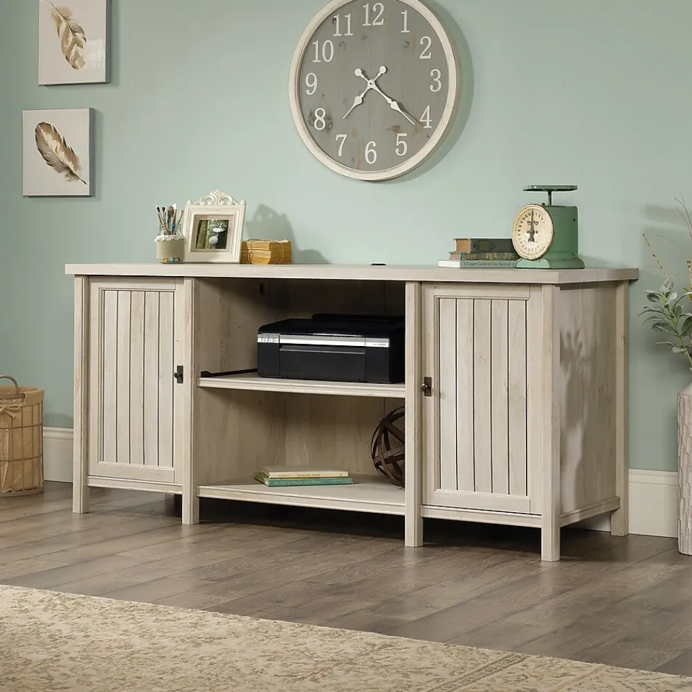 Storage Cabinets*Sauder Costa 30"H Storage Credenza with 3 Shelves, Chalked Chestnut (419959)