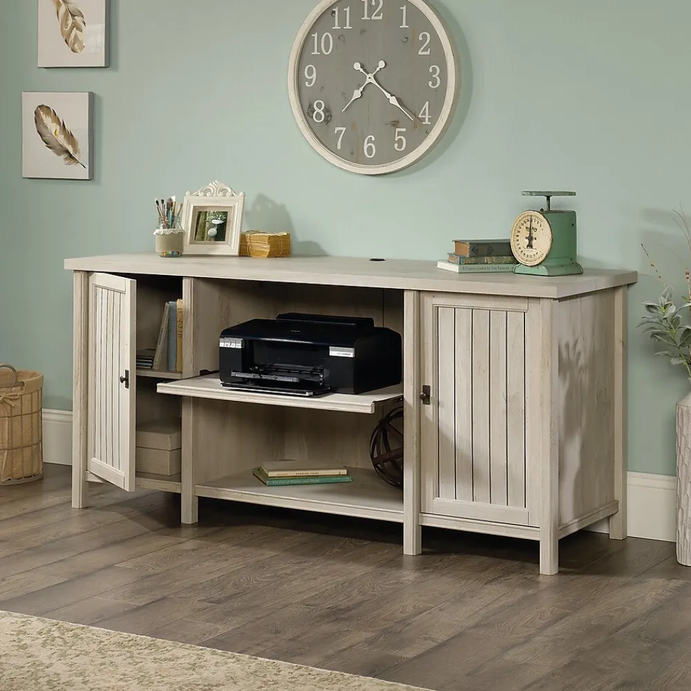 Storage Cabinets*Sauder Costa 30"H Storage Credenza with 3 Shelves, Chalked Chestnut (419959)