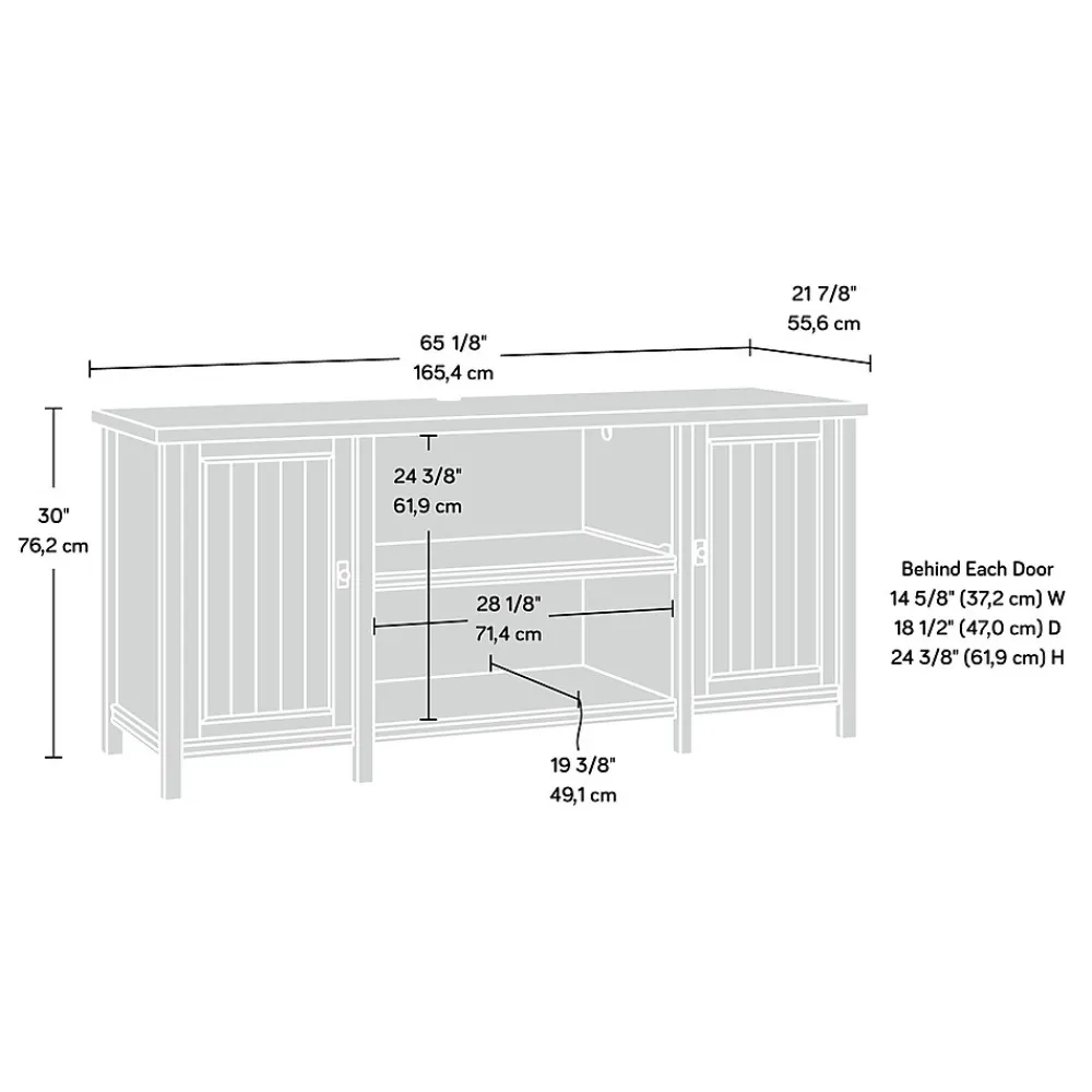 Storage Cabinets*Sauder Costa 30"H Storage Credenza with 3 Shelves, Chalked Chestnut (419959)