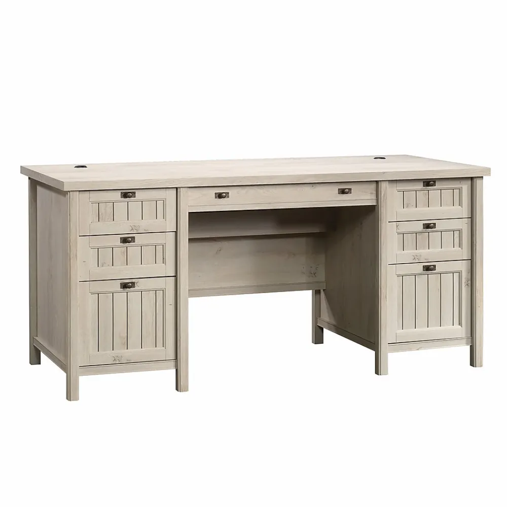 Corner Desks*Sauder Costa 65"W Executive Desk, Chalked Chestnut (419954)