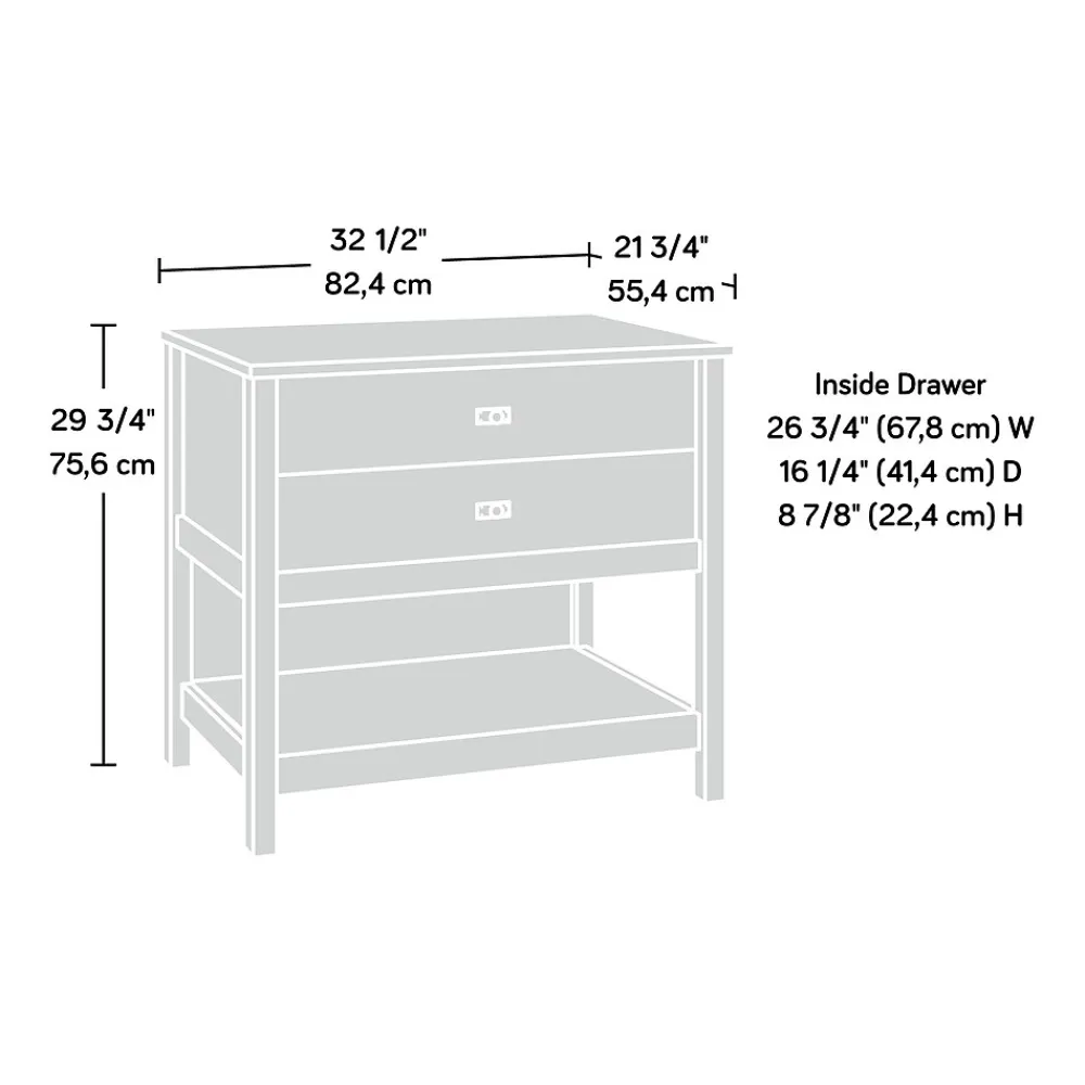 File Cabinets*Sauder Cottage Road Lateral File Cabinet, Letter/Legal Size, 30"H x 32"W x 22"D, Raven Oak (431263)