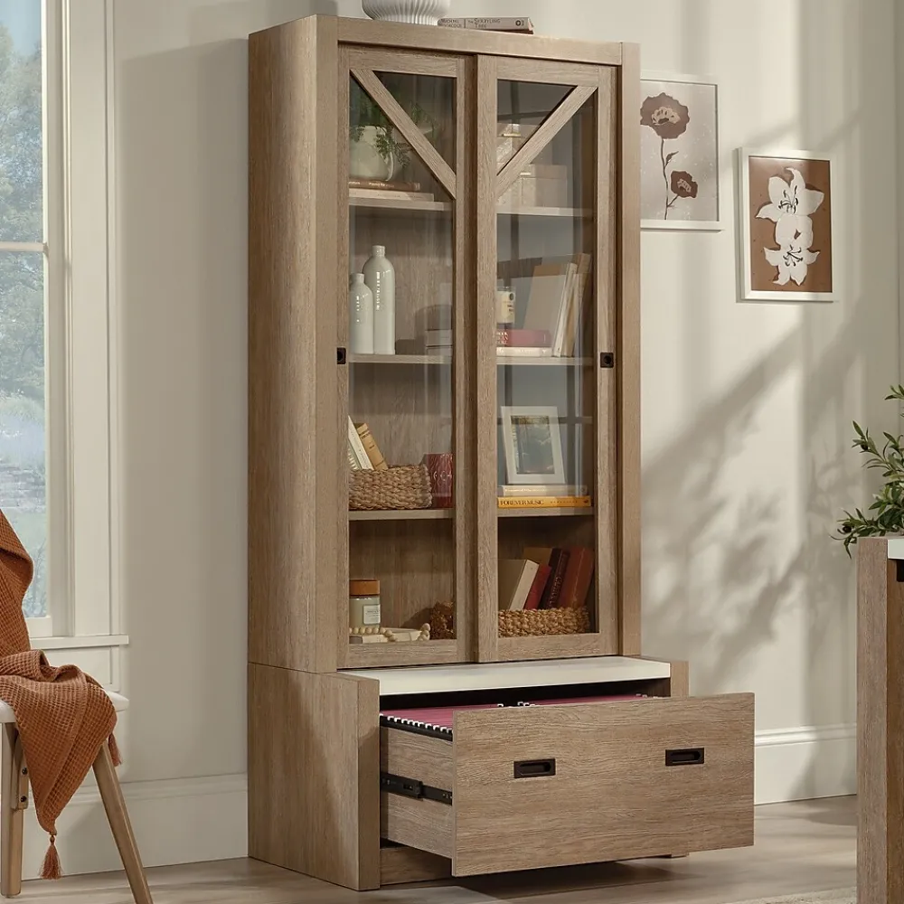 Bookcases*Sauder Dixon City 72"H 4-Shelf Bookcase, Brushed Oak (432891)
