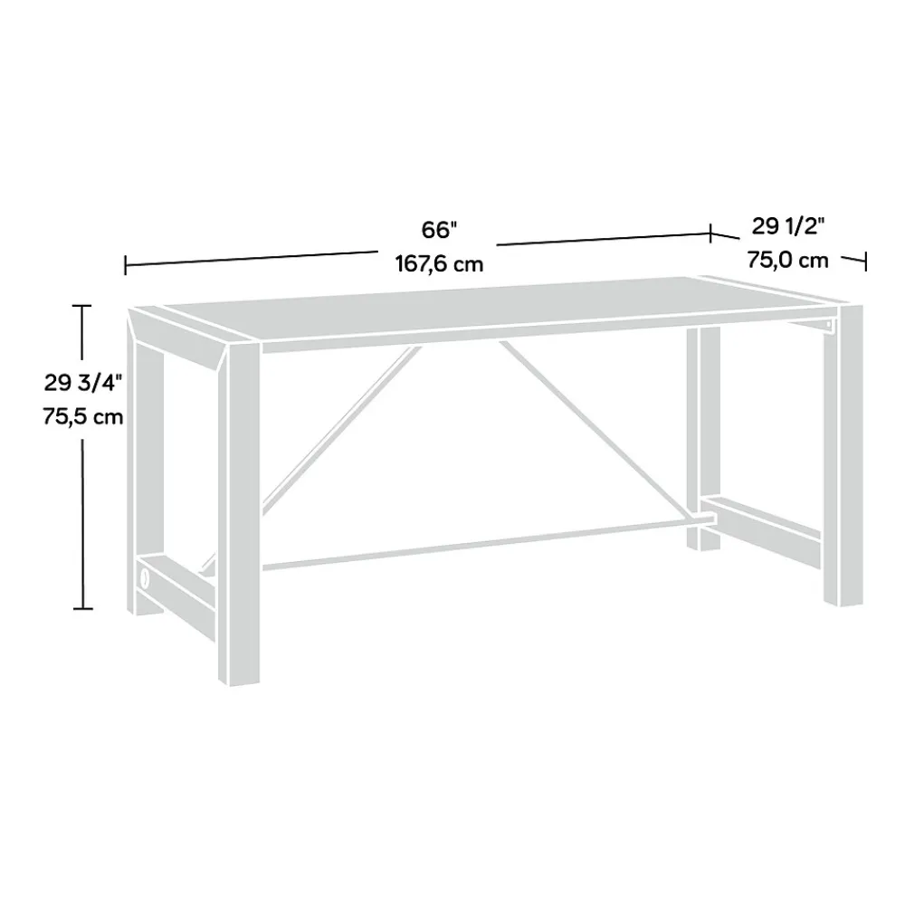 Computer Desks*Sauder Dixon City 66"W Executive Business Desk, Brushed Oak (432892)