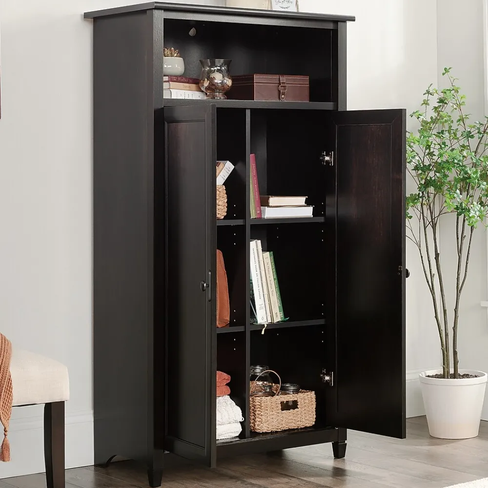Storage Cabinets*Sauder Edge Water 60"H Storage Cabinet with 5 Shelves, Estate Black (434815)