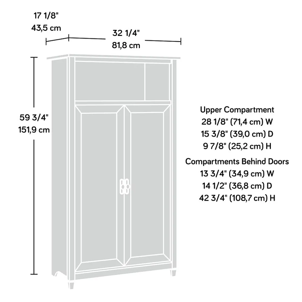Storage Cabinets*Sauder Edge Water 60"H Storage Cabinet with 5 Shelves, Estate Black (434815)