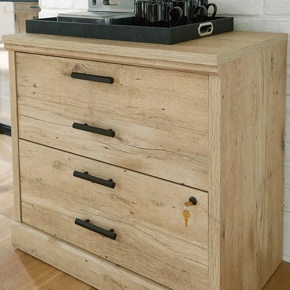 File Cabinets*Sauder Mason Peak Commercial 2-Drawer Lateral File Cabinet, Letter/Legal Size, Lockable, 31"W x 19"D, Prime Oak (427827)