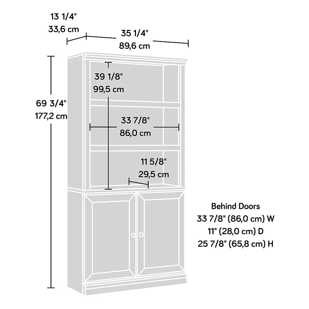 Bookcases*Sauder Select 70"H 5-Shelf Bookcase, Chalked Chestnut (426310)