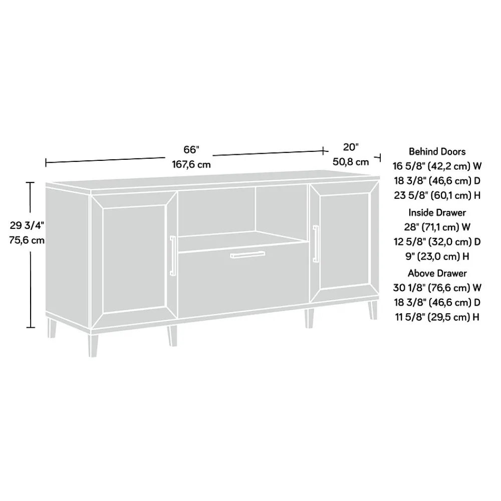 Storage Cabinets*Sauder Tiffin Line 30"H Storage Credenza with 3 Shelves, Raven Oak (433265)