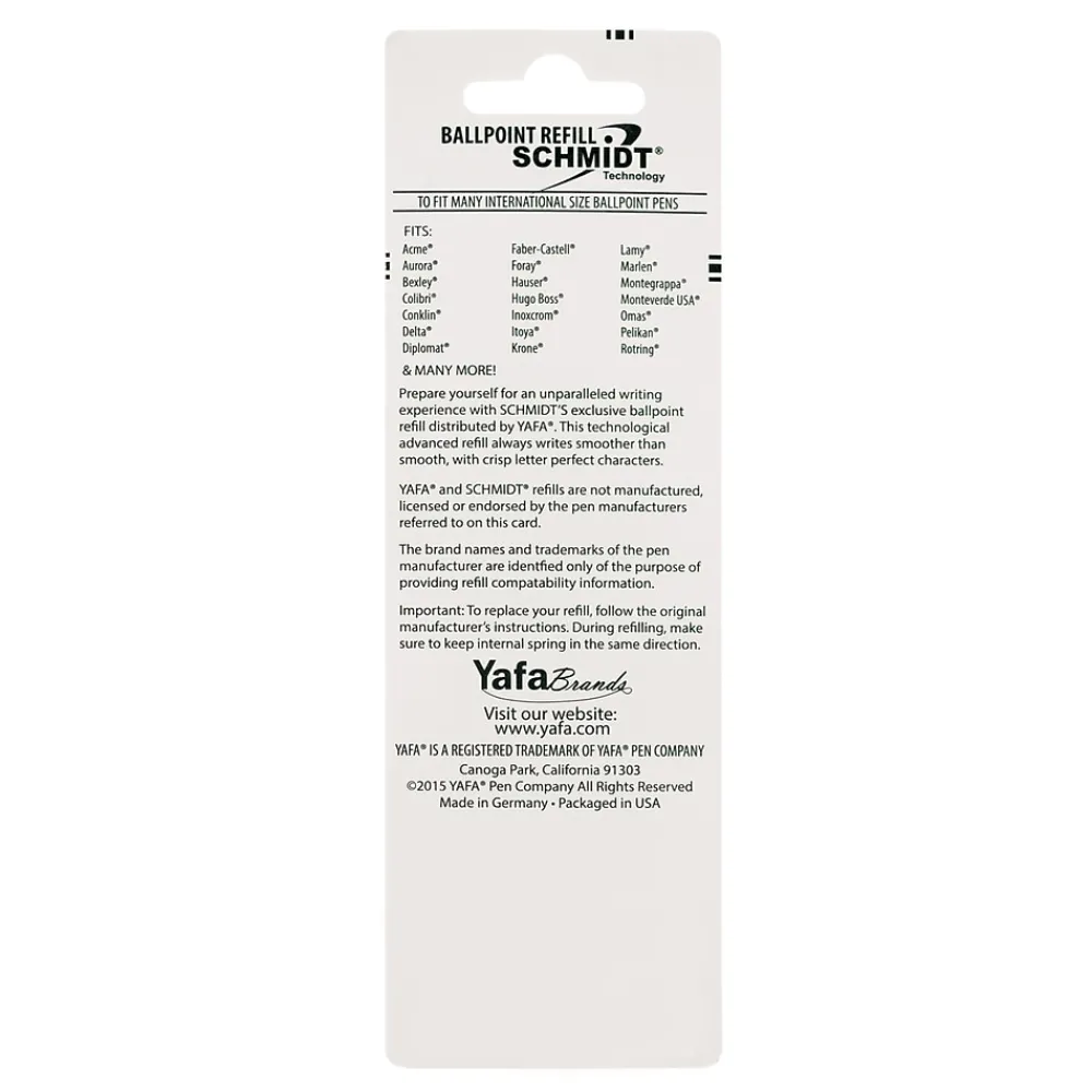 Pens|Schmidt Ink Schmidt P900 Ballpoint TC Ball Parker Style Refill, fits Parker ballpoint pens, Broad, Blue, 2 Pack (SC58142)