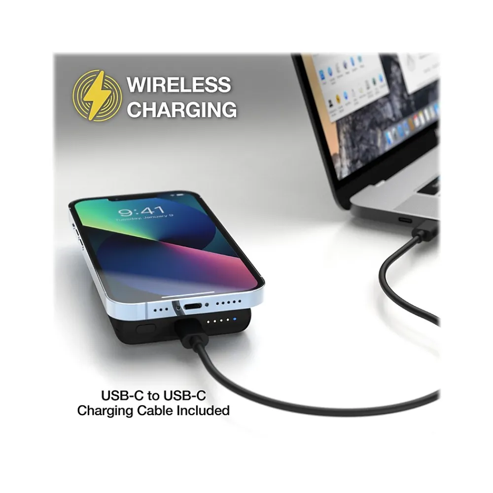 GoBat MagSafe Wireless Power Bank, 5000mAh, Black (PBQ5MS-SP)<scosche Discount