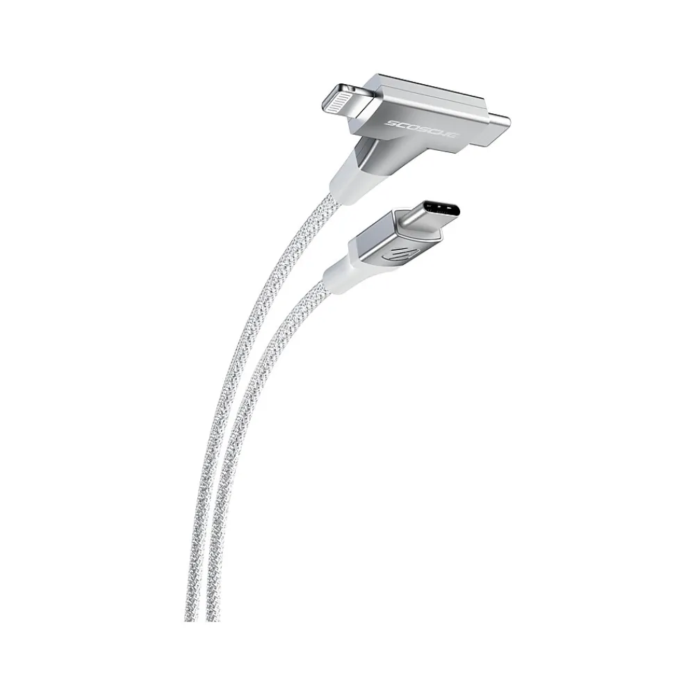 PowerVolt USB Type-C and Lightning Charging Cable, 6ft., White (HPD30HH6WT-SP)<scosche Outlet