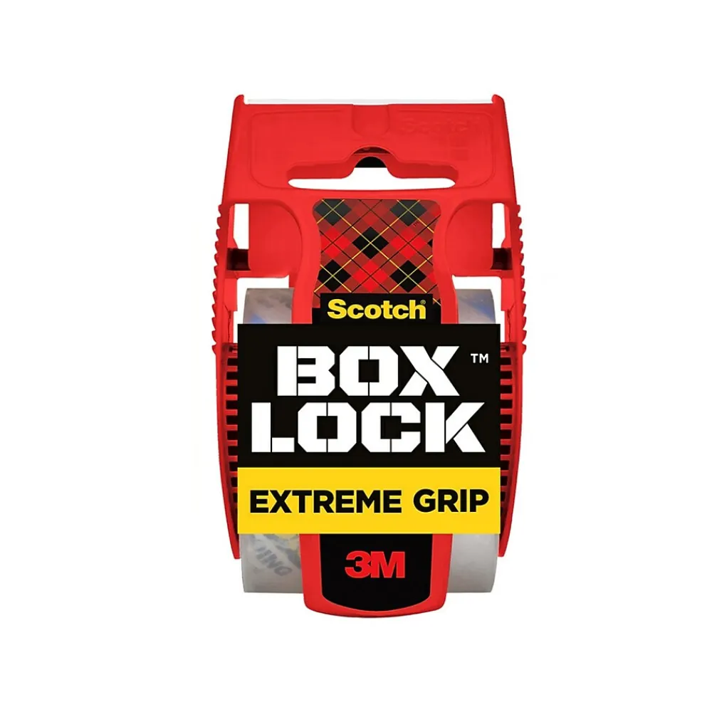 Sale Scotch Box Lock Heavy Duty Packing Tape with Dispenser, 1.88" x 22.2 yds., Clear (195)