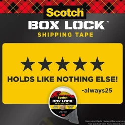 New Scotch Box Lock Shipping Packing Tape, 1.88 in. x 38.2 yds., Clear, 3 Pack (3950S-3)