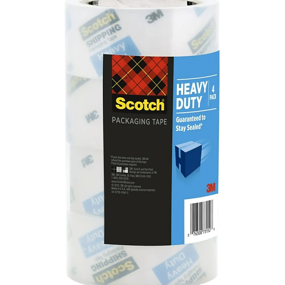 Best Scotch Heavy Duty Packing Tape, 1.88" x 43.7 yds., Clear, 4 Pack (3850-40LR4-4GC)