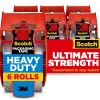 Hot Scotch Heavy Duty Shipping Packing Tape with Dispenser, 1.88" x 22 yds., Clear, 6/Pack (142-6)