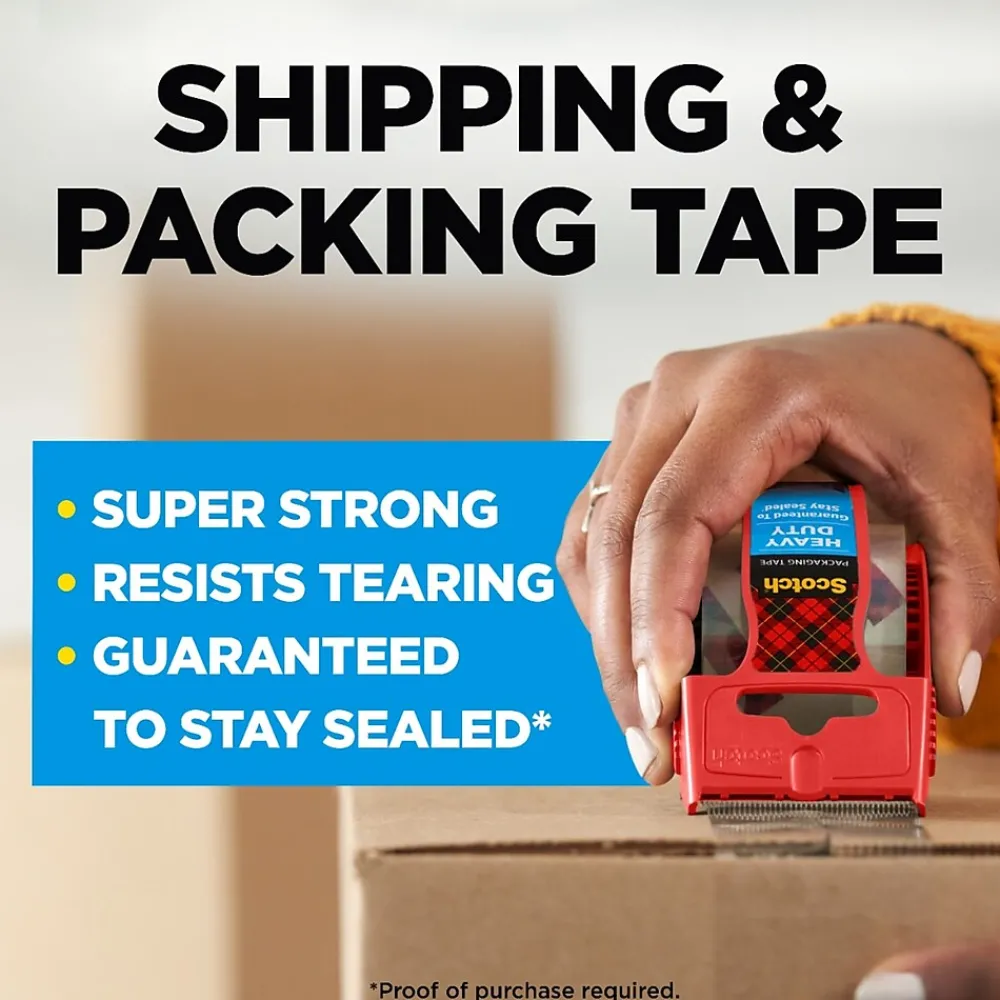 Clearance Scotch Heavy Duty Shipping Packaging Tape, 1.88 in x 27.7 yd, Clear (142L)