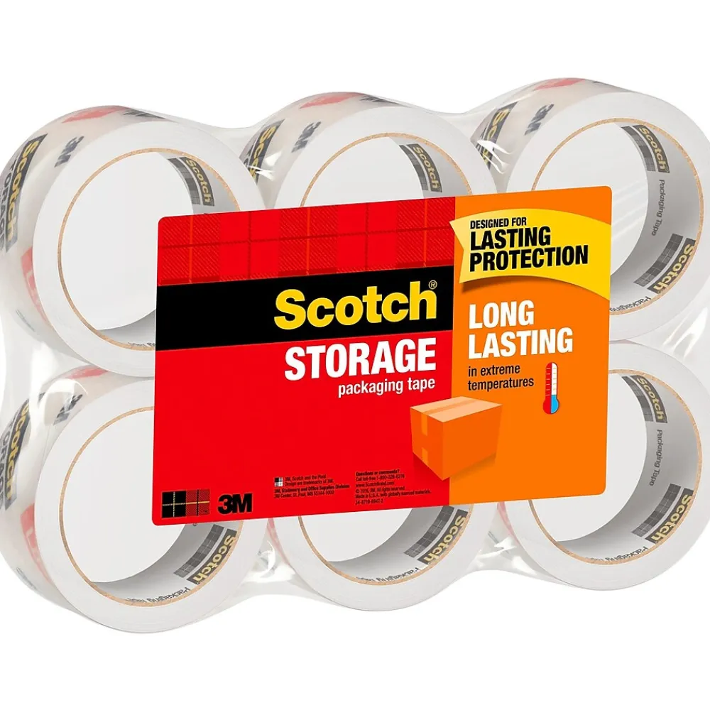 Online Scotch Long Lasting Storage Packing Tape, 1.88" x 54.6 yds., Clear, 6/Pack (3650-6)