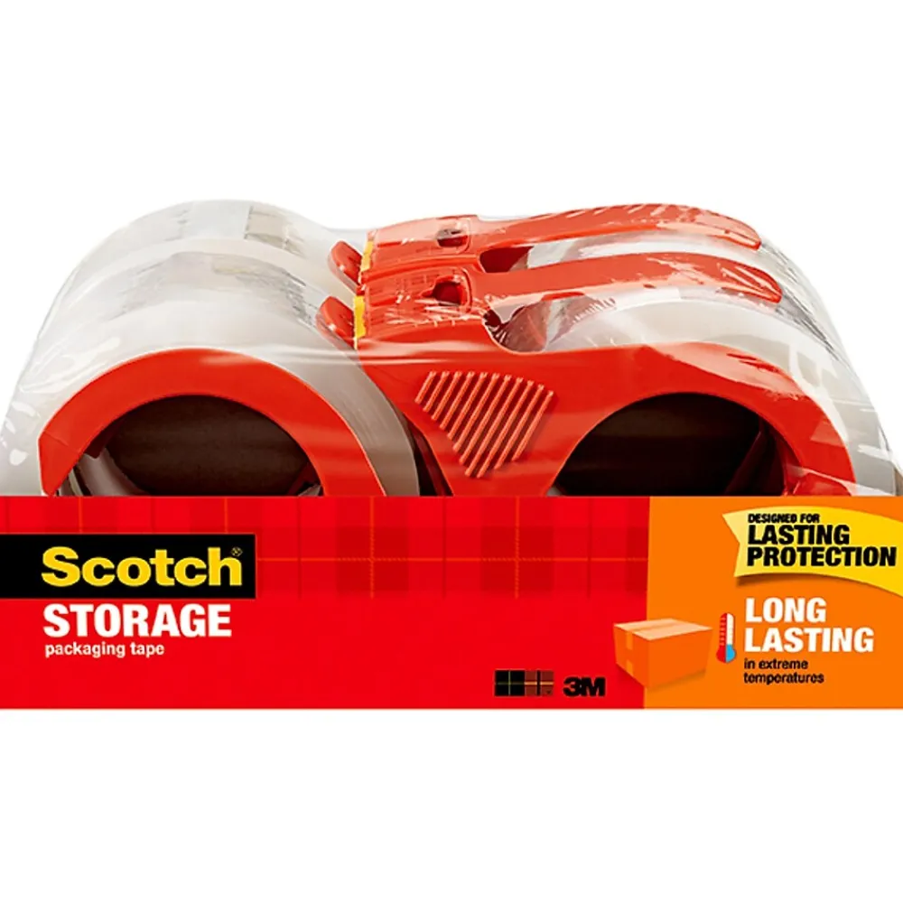 Outlet Scotch Moving & Storage Packing Tape with Dispenser, 1.88" x 38.2 yds., Clear, 4/Pack (3650S-4RD)