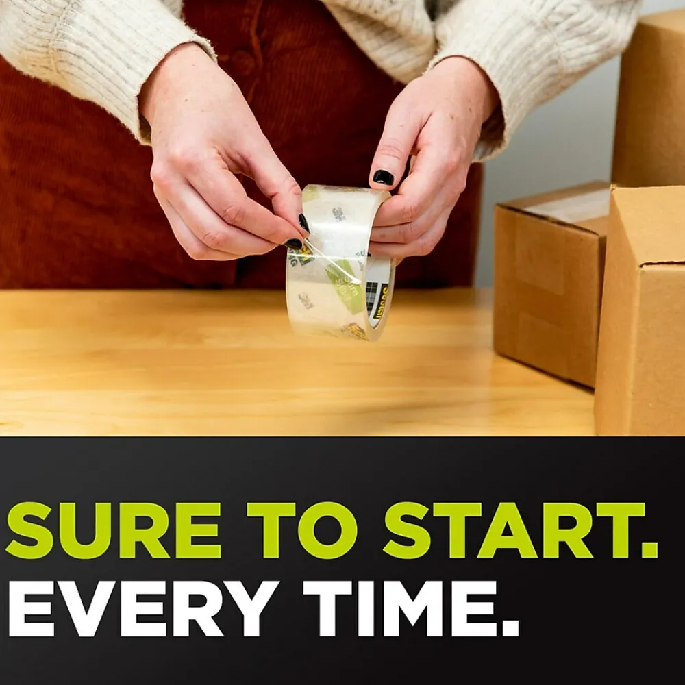 Clearance Scotch Sure Start Packing Tape, 1.88" x 25 yds., Clear, 6/Pack (DP1000RF6)