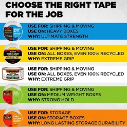 Scotch Sure Start Shipping Packing Tape with Dispenser, 1.88
