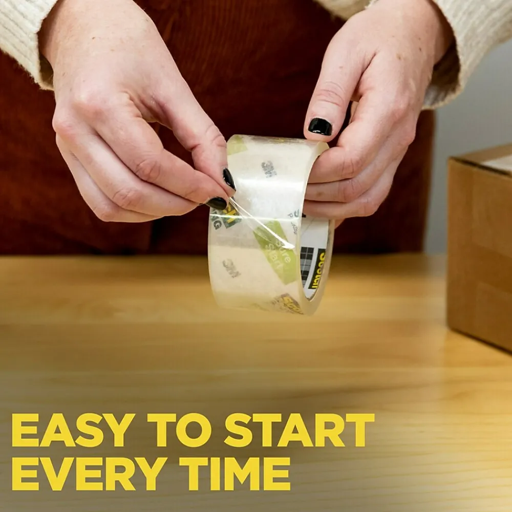 Outlet Scotch Sure-Start Packing Tape with Dispenser, 1.88" x 22.2 yds., Clear, 6/Pack (145-6)