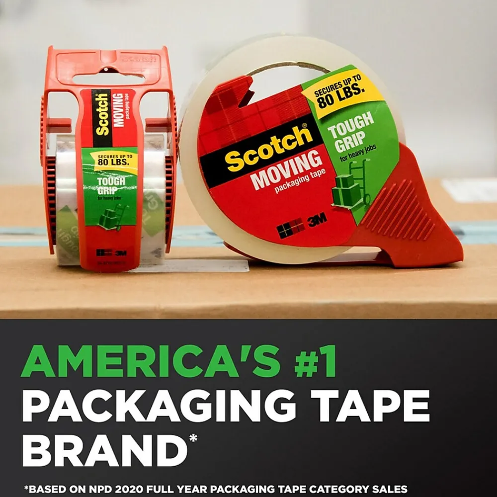 Outlet Scotch Tough Grip Packing Tape, 1.88" x 43.7 yds., Clear, 6/Pack (3500-40-6)