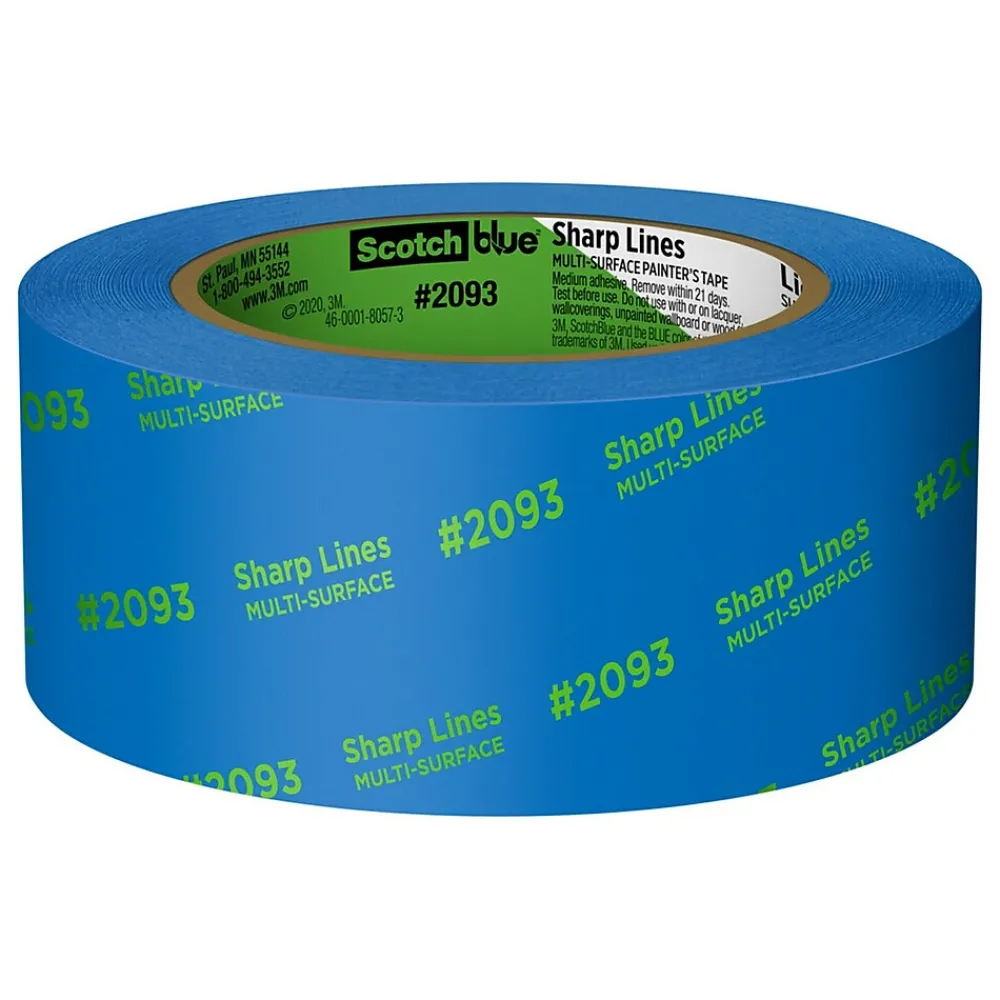 Hot ScotchBlue Sharp Lines 1.88" x 60 yds. Medium Painter Tape, Blue (2093-48EC)