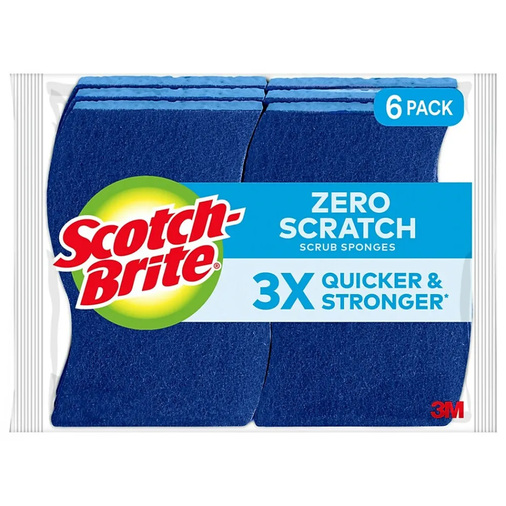Non-Scratch Scrub Sponge, Blue, 6/Pack (526-5)<Scotch-Brite Hot
