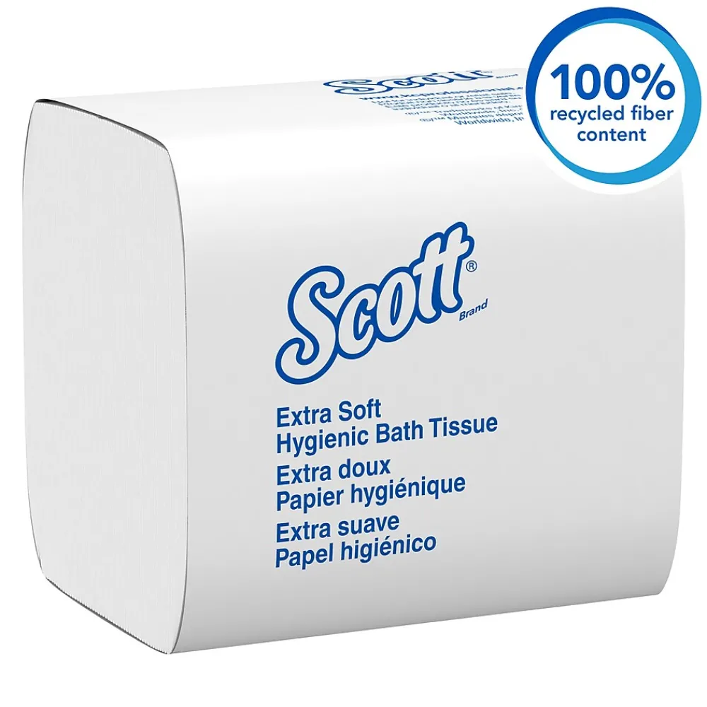 Cotton Z-Fold Toilet Paper, 2-ply, White, 250 Sheets/Pack, 36 Packs/Carton (48280)<Scott Discount