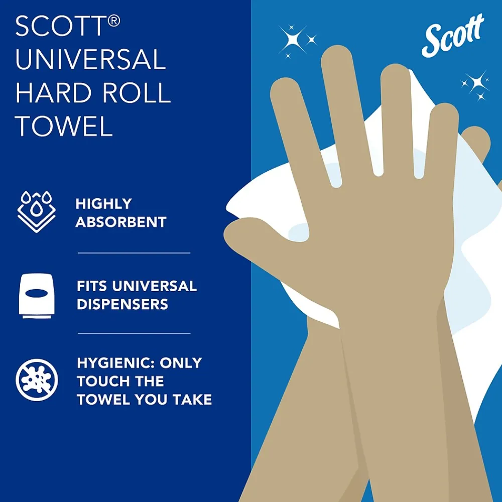 Scott Essential Recycled Hardwound Paper Towels, 1-ply, 800 ft./Roll, 12 Rolls/Carton (01040)