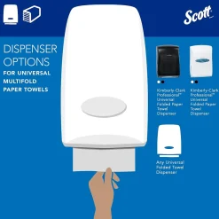 Scott Essential Recycled Multifold Paper Towels, 1-ply, 250 Sheets/Pack, 16 Packs/Carton (01807)