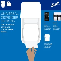 Essential Recycled Toilet Paper, 2-ply, White, 473 Sheets/Roll, 80 Rolls/Case (13217)<Scott New
