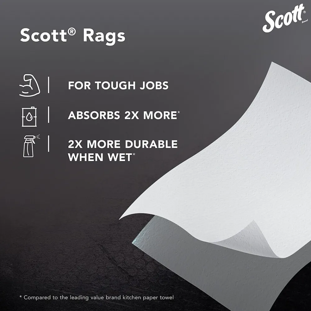 Rags in a Box, 9" x 12", White, 200 Sheets/Box (75260)<Scott New