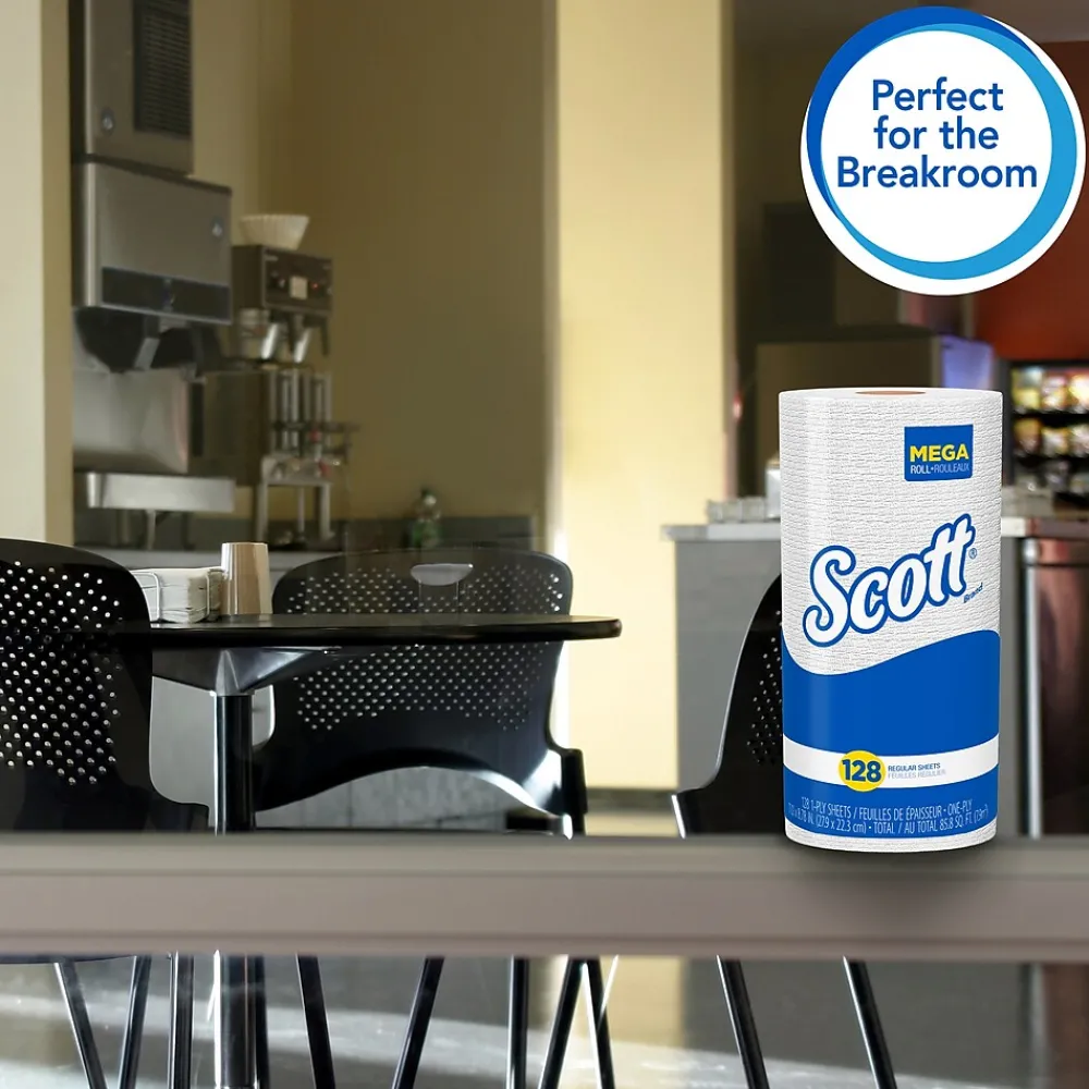 Scott Recycled Paper Towels, 1-ply, 128 Sheets/Roll, 20 Rolls/Pack (41482)