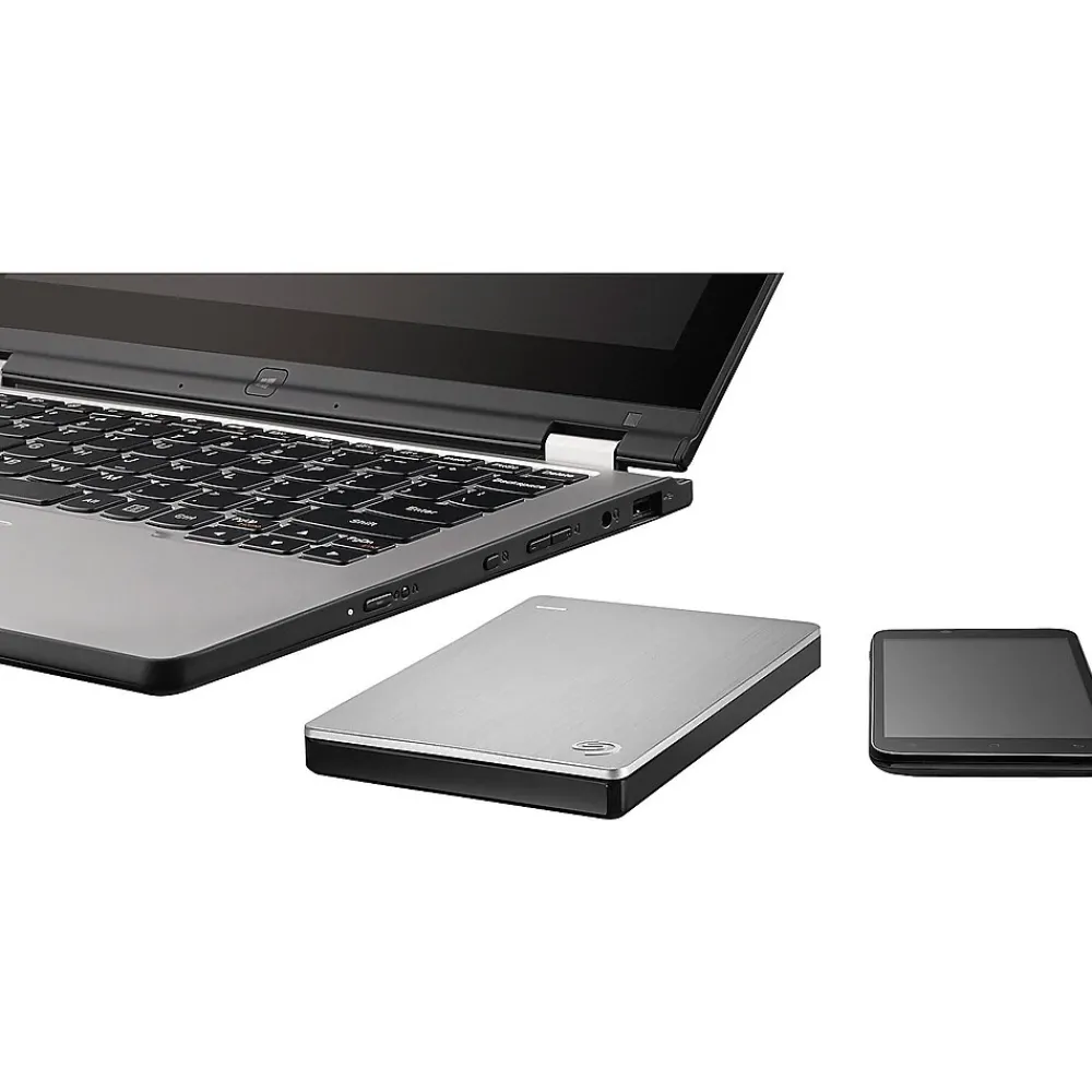 New Seagate Backup Plus Slim for Mac 1TB USB 3.0 External Hard Drive, Silver/Black (STDS1000100)