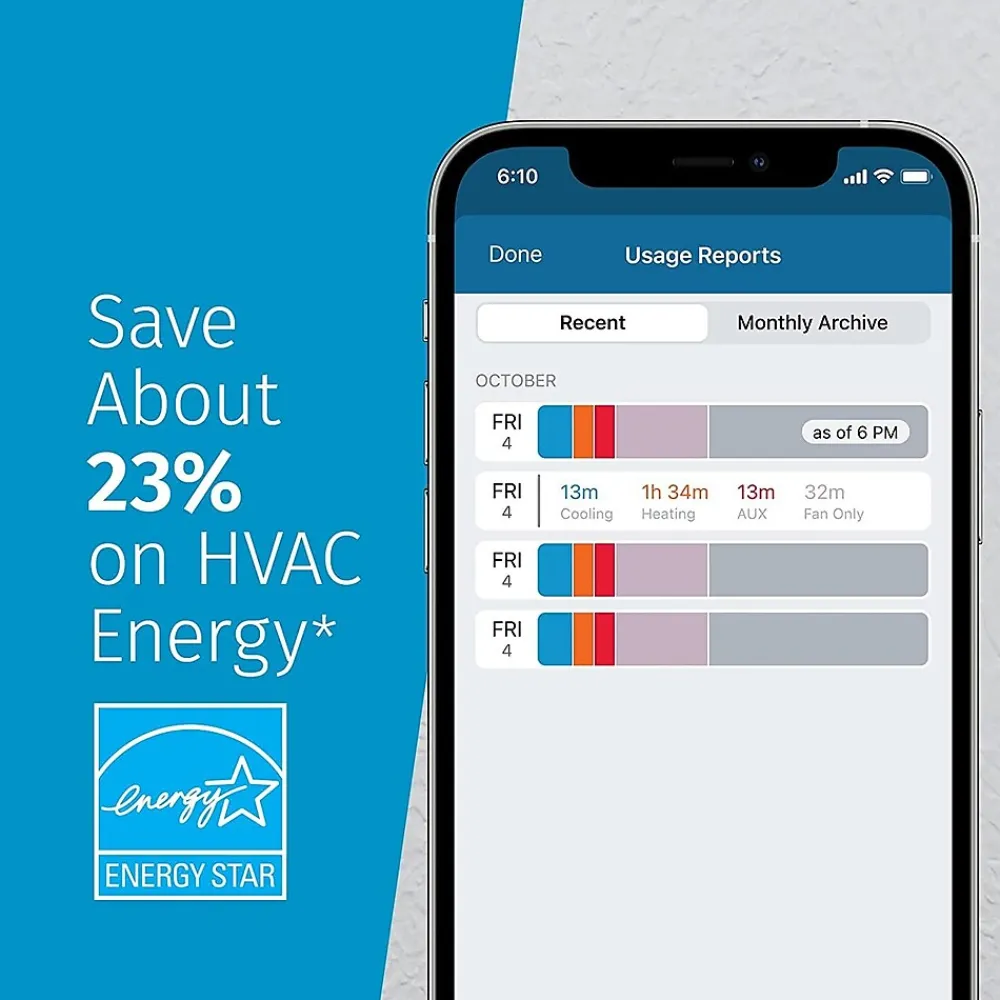 Emerson Sensi Lite Smart Programmable Wi-Fi Thermostat, Works with Alexa (ST25)