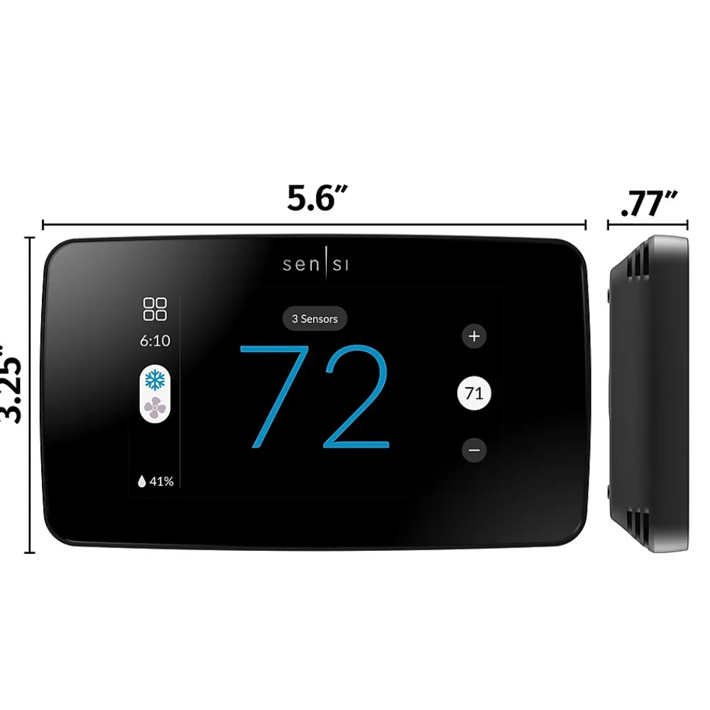 Emerson Sensi Touch 2 Smart Programmable Wi-Fi Thermostat, Works with Alexa, Black Beveled Edge (ST76)