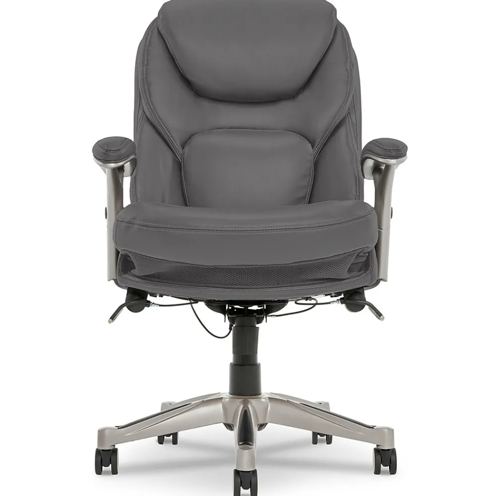 Ergonomic Chairs*Serta Claremont Ergonomic Faux Leather Swivel Executive Chair with Back in Motion Technology, (44186A) Gray
