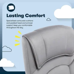 Office Chairs*Serta Comfort Classic Ergonomic Velvet Fabric Swivel Executive Chair, Gray (CCHR10005A)