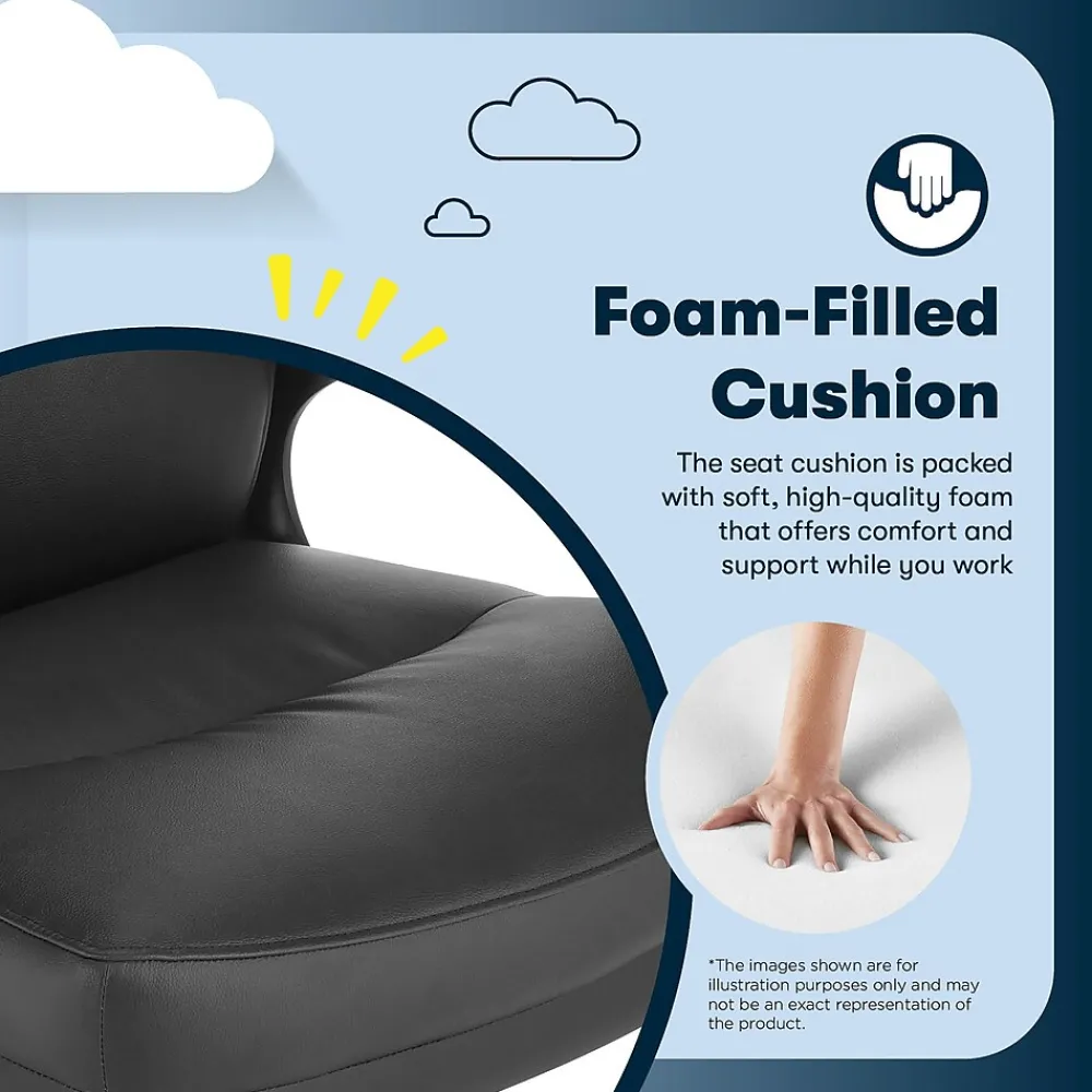 Office Chairs*Serta Comfort Ergonomic Bonded Leather Swivel Executive Chair, Black (CHR10130A)