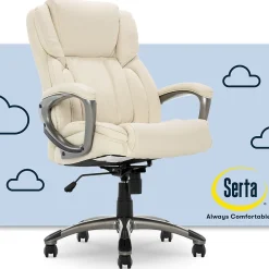 Office Chairs*Serta Garret Ergonomic Bonded Leather Swivel Executive Chair, (CH200112) American Beige