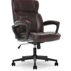Office Chairs*Serta Hannah I Ergonomic Bonded Leather Swivel Executive Chair, (43670G) Biscuit