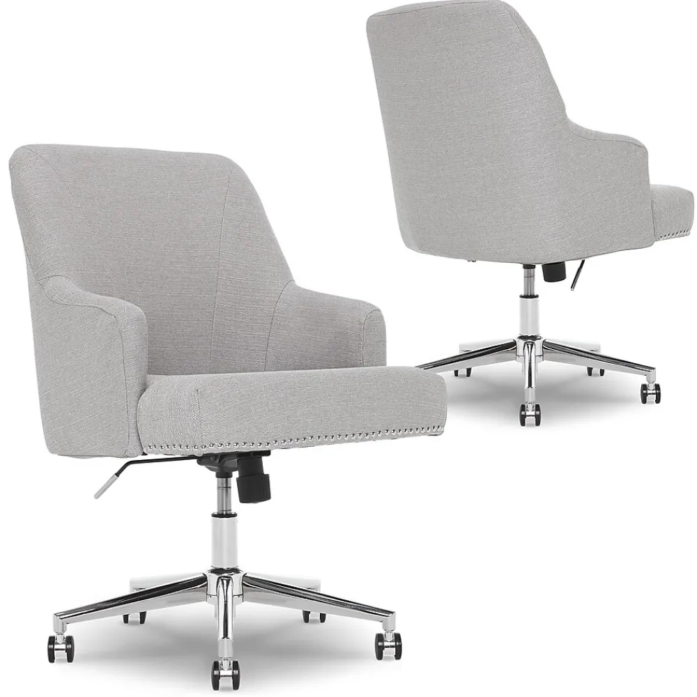 Office Chairs*Serta Leighton Fabric Home Office Chair, Light Gray (48371)