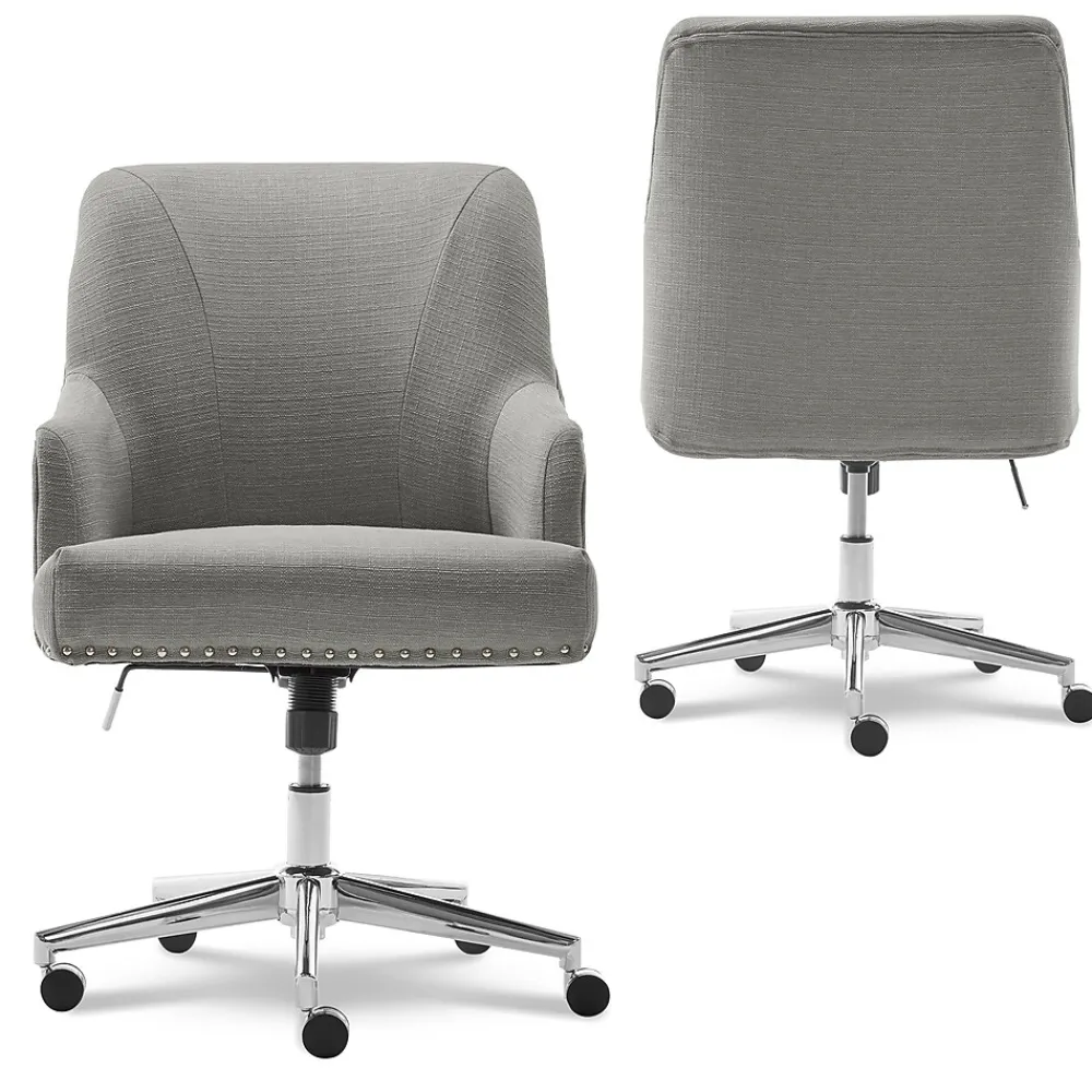 Office Chairs*Serta Leighton Fabric Home Office Chair, Medium Gray (48445)