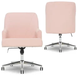 Office Chairs*Serta Style Leighton Fabric Swivel Home Office Chair, Blush Pink (47925C)