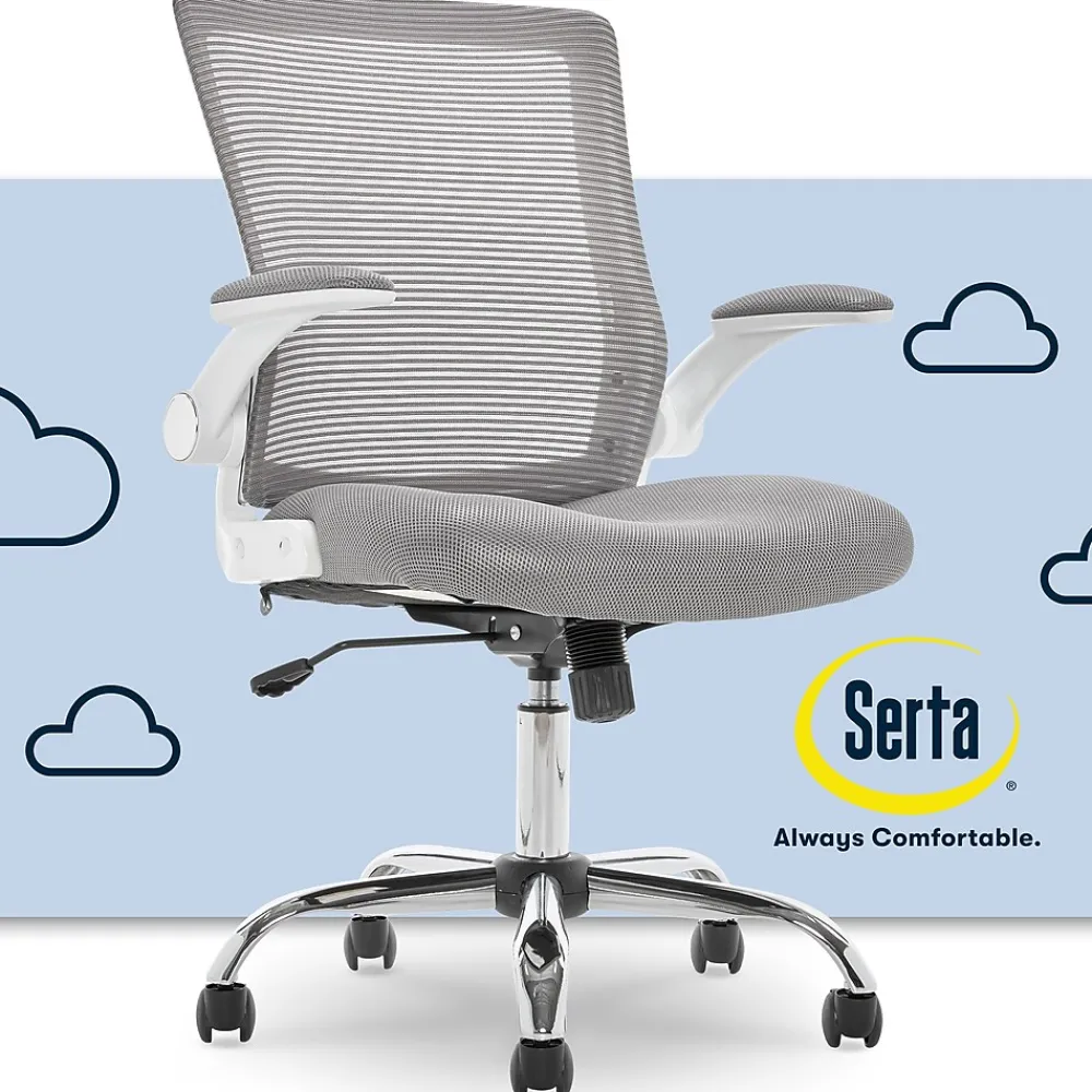 Office Chairs*Serta Works Creativity Mesh Back Polyester Computer and Desk Chair, Gray (CHR10023B)