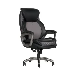 Office Chairs*Sharper Image S-600 Active Lumbar Ergonomic Bonded Leather Swivel Executive Massage Chair, (60098-BLK) Black