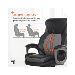 Office Chairs*Sharper Image S-600 Active Lumbar Ergonomic Bonded Leather Swivel Executive Massage Chair, (60098-BLK) Black