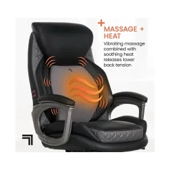 Office Chairs*Sharper Image S-600 Active Lumbar Ergonomic Bonded Leather Swivel Executive Massage Chair, (60098-BLK) Black