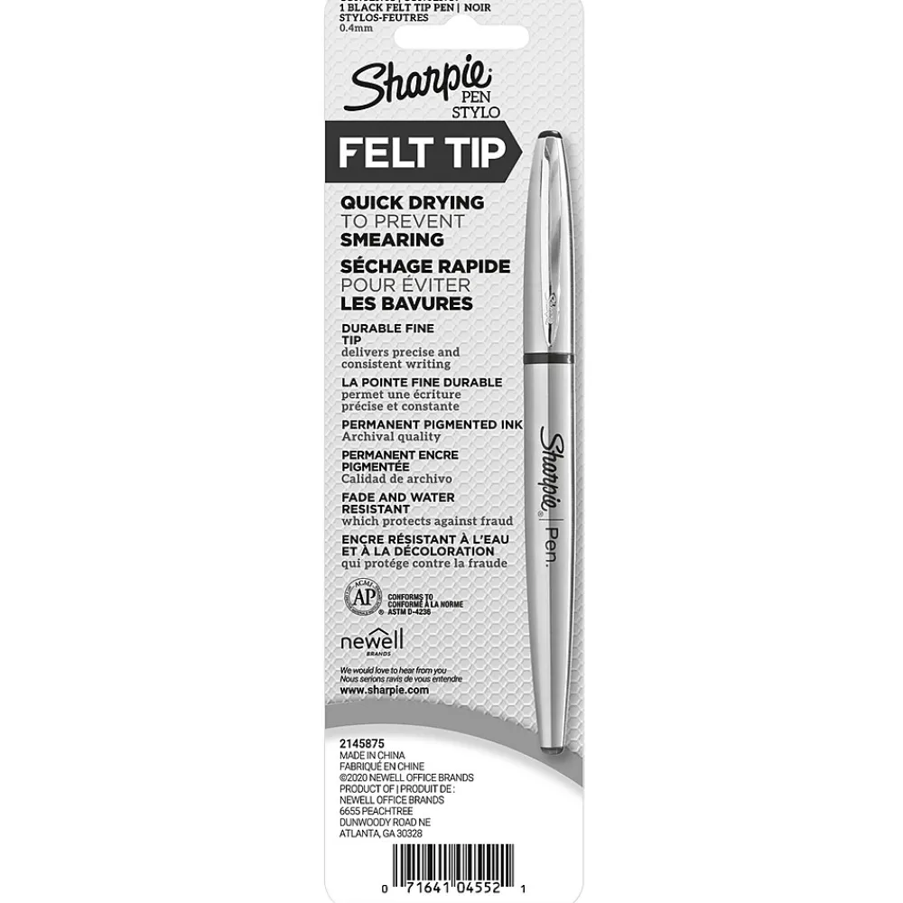 Pens|Sharpie Felt Pen, Fine Point, 0.4mm, Black Ink (1800702)